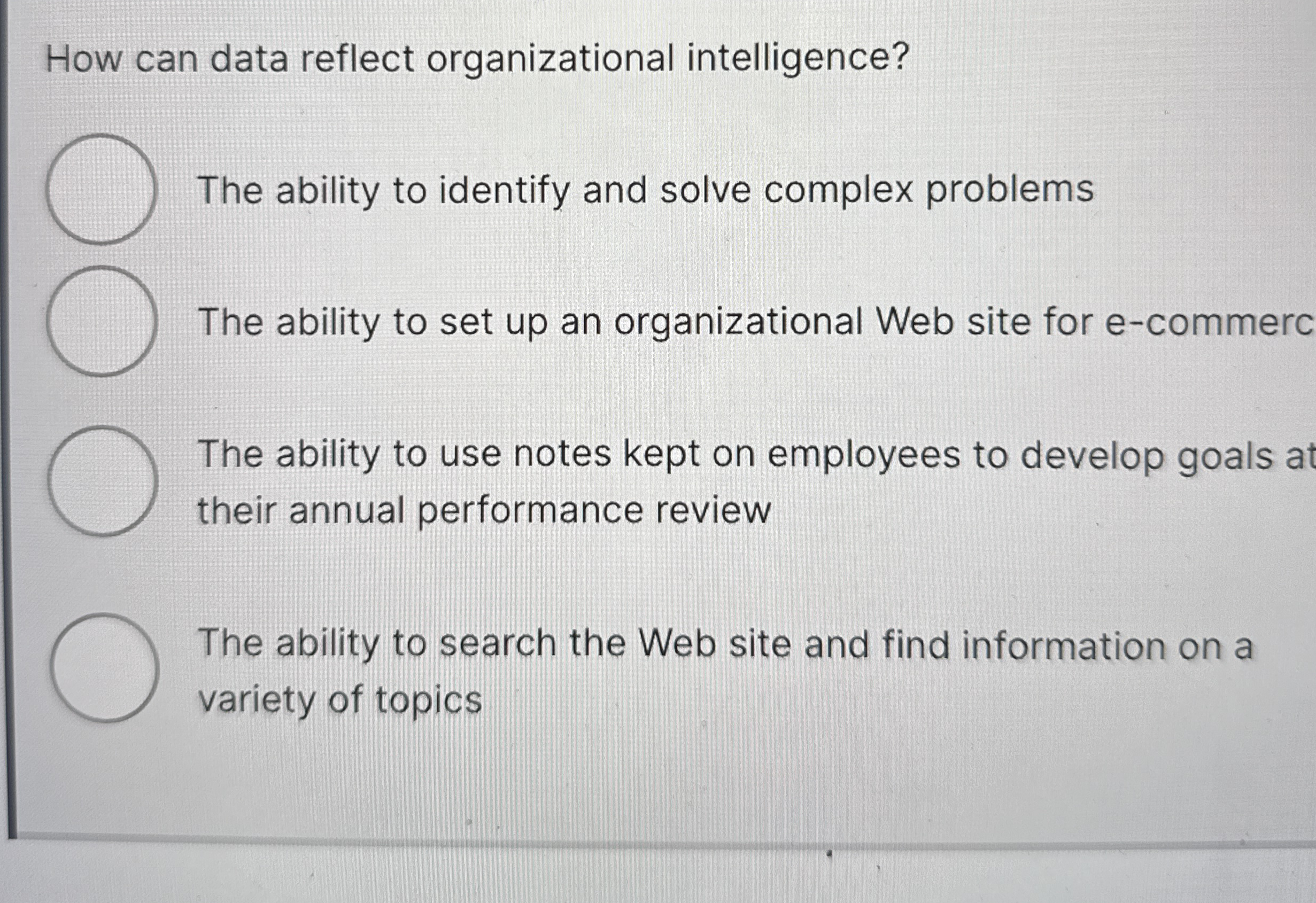 How can data reflect organizational intelligence?