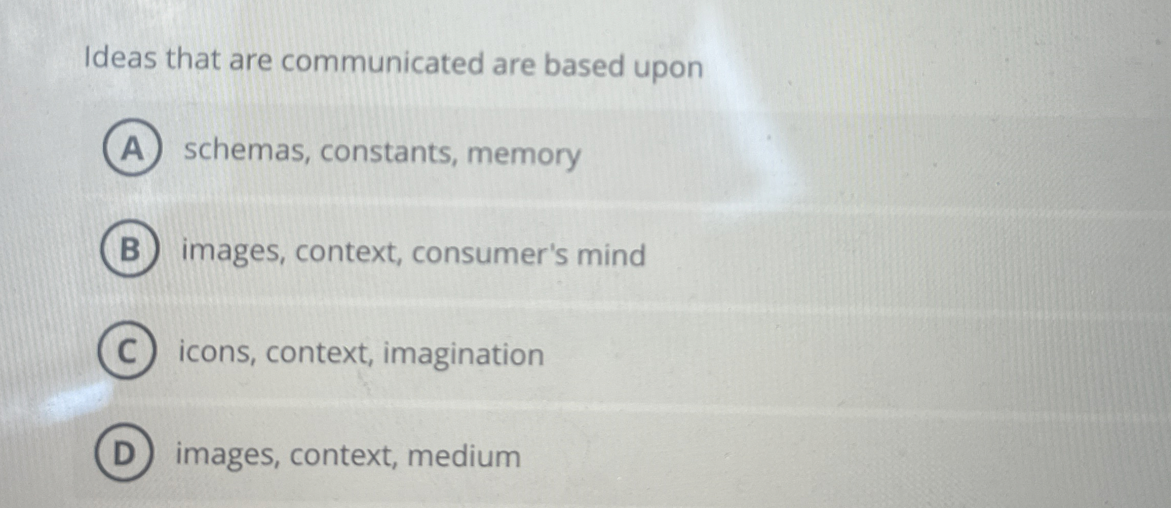 Ideas that are communicated are based upon