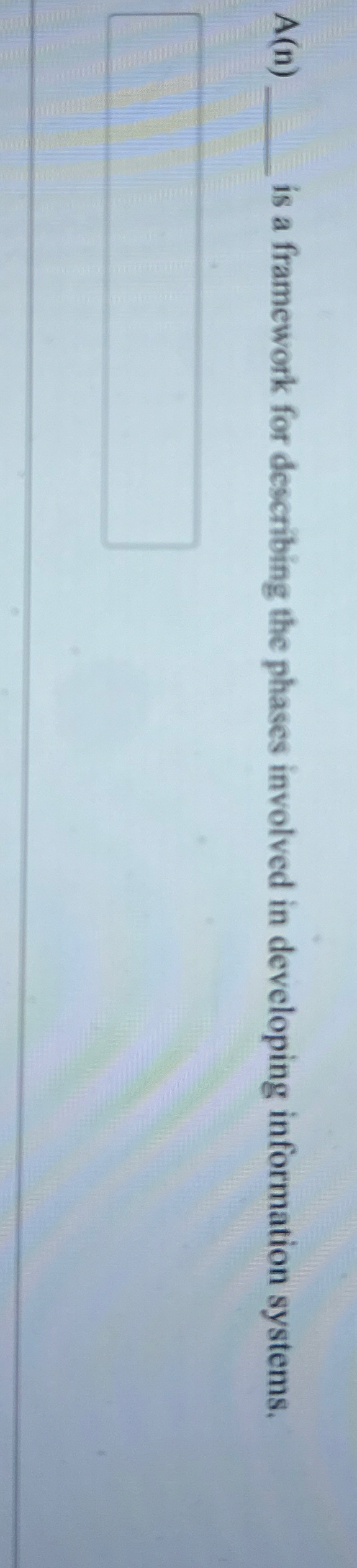 A ( n ) is a framework for describing the phases