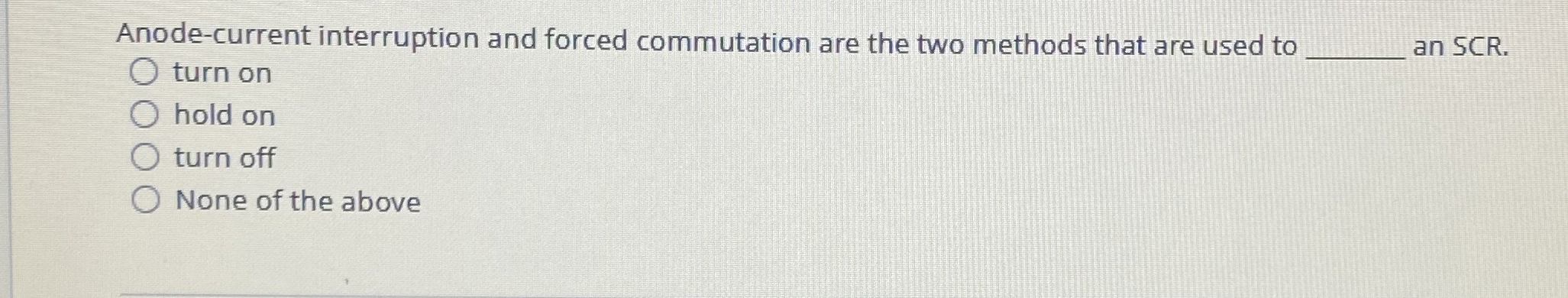 Anode - current interruption and forced