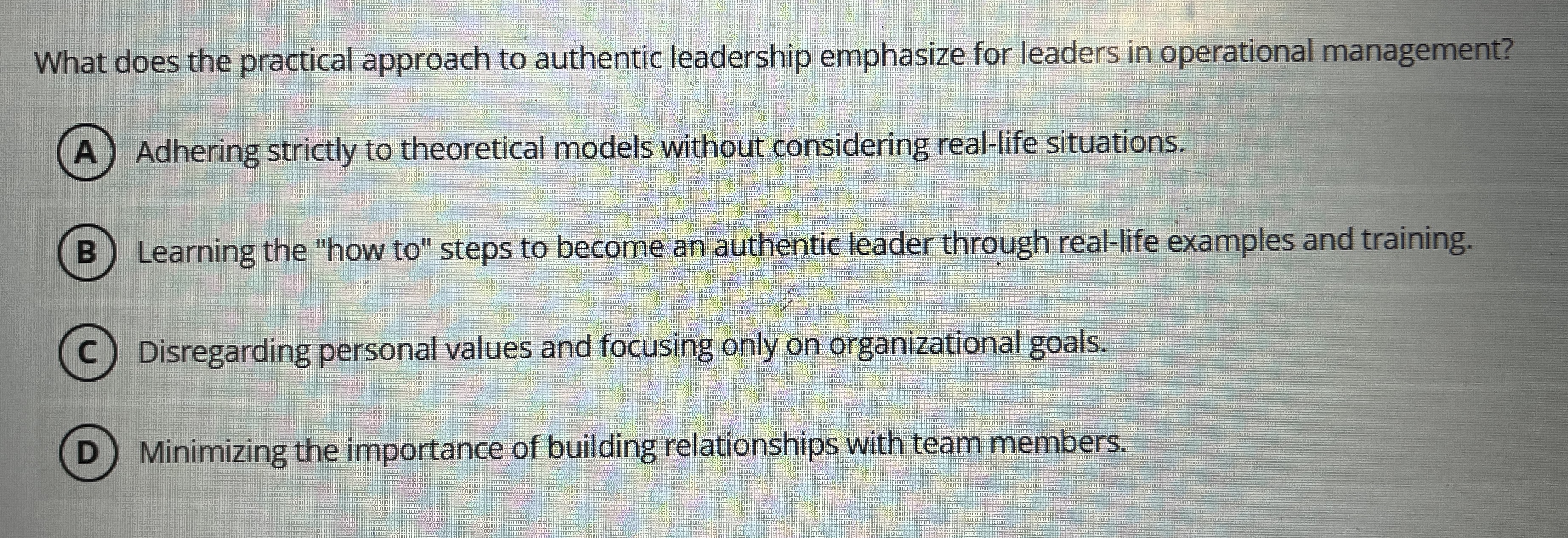 What does the practical approach to authentic