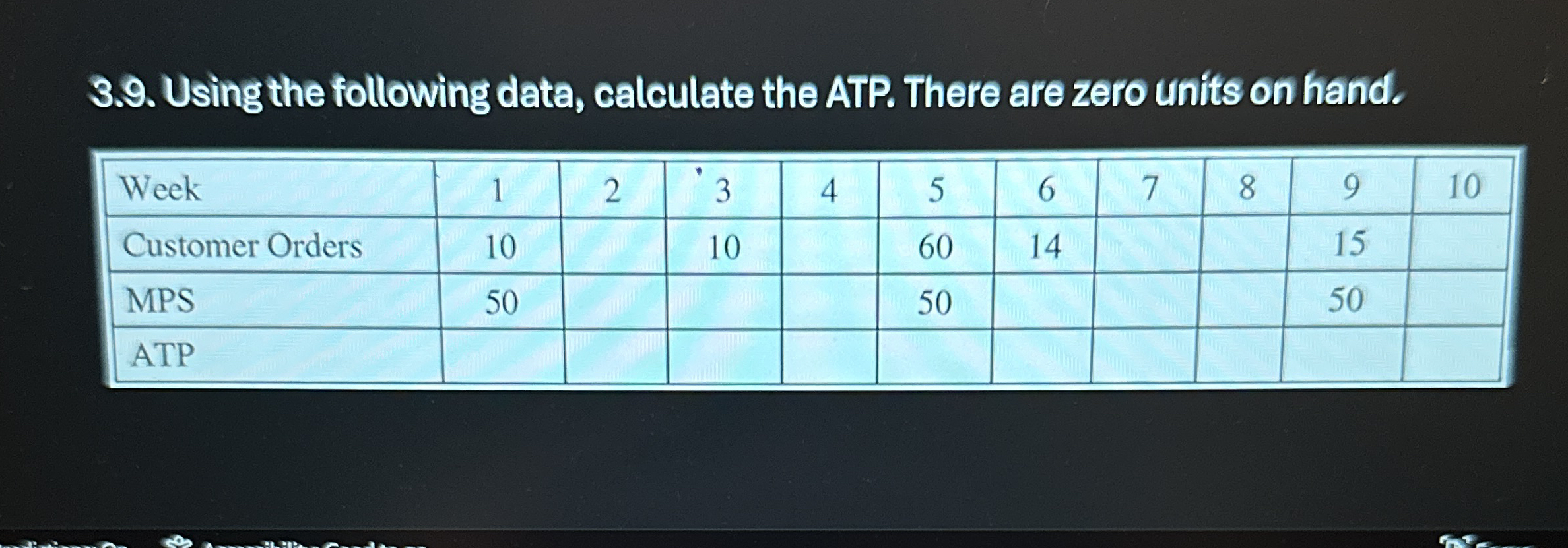 3 . 9 . Using the following data, calculate the