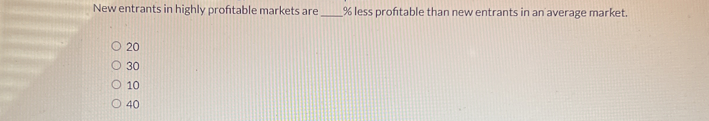 New entrants in highly profitable markets are %