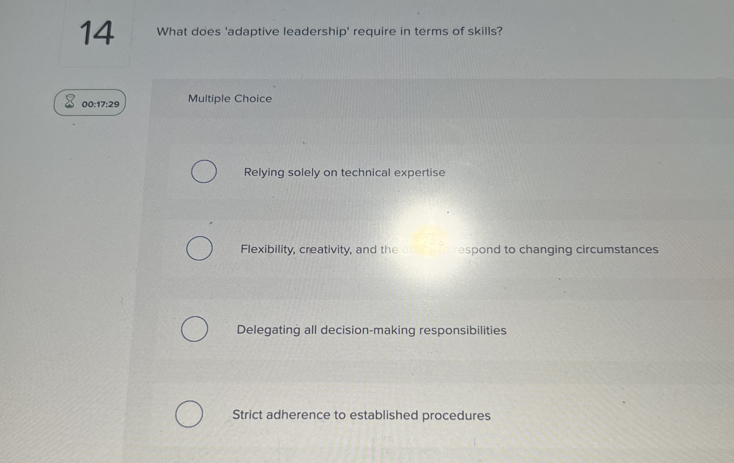 1 4 What does 'adaptive leadership' require in