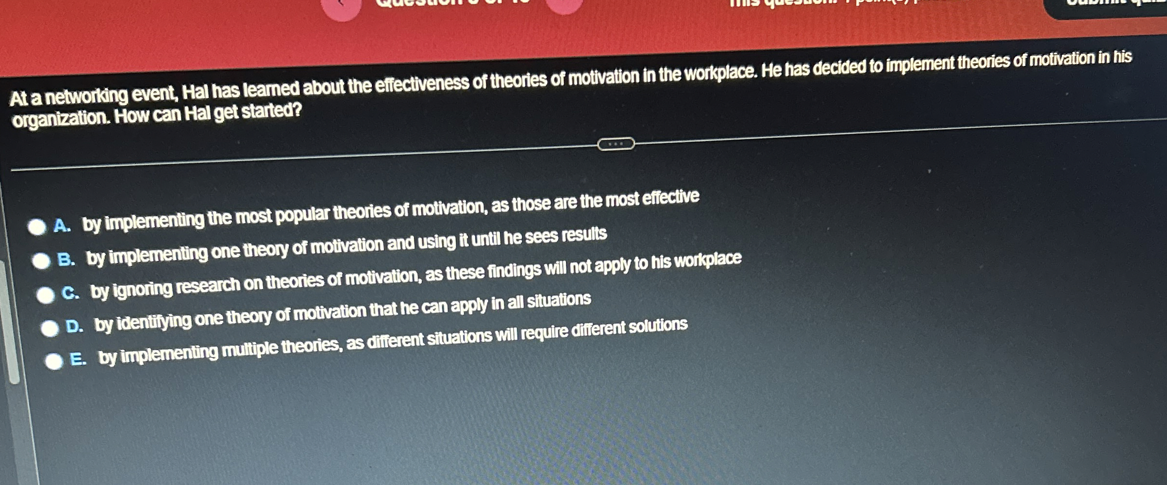 At a networking event, Hal has leamed about the