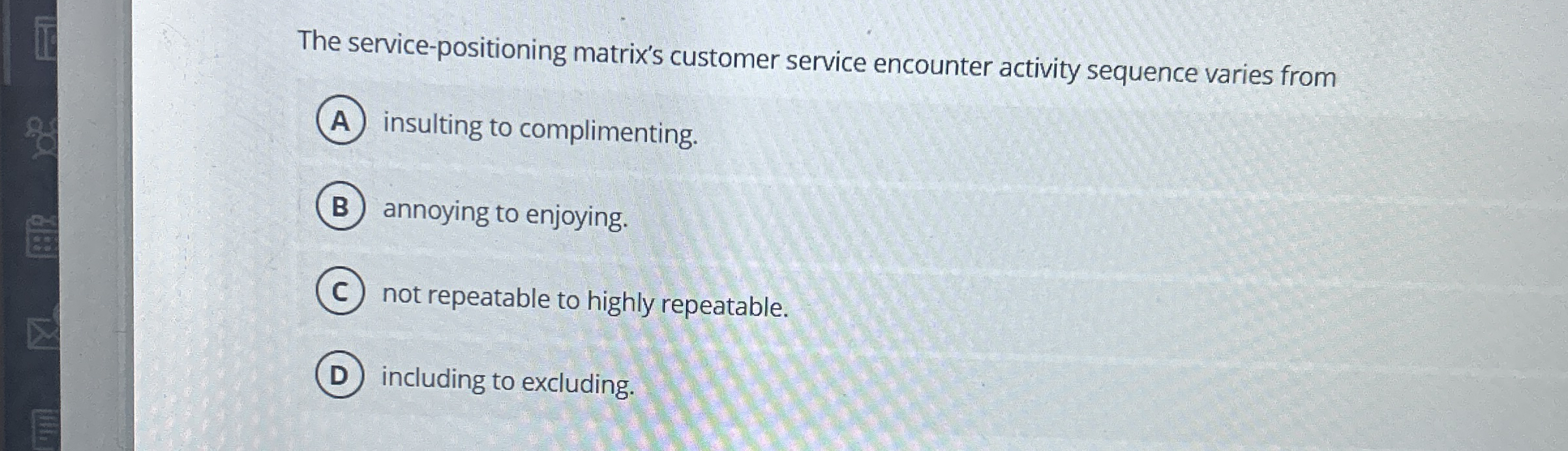 The service - positioning matrix's customer