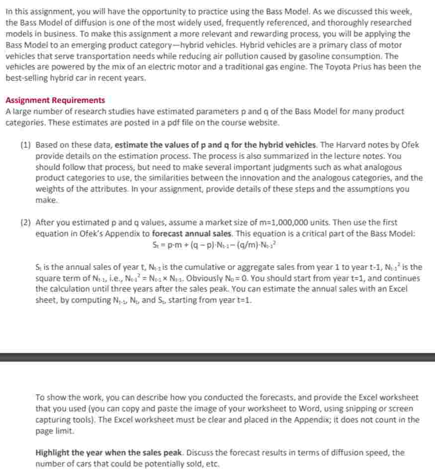 In this assignment, you will have the opportunity