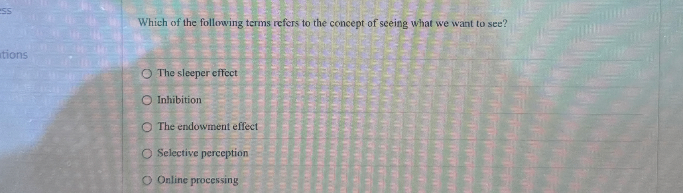 Which of the following terms refers to the