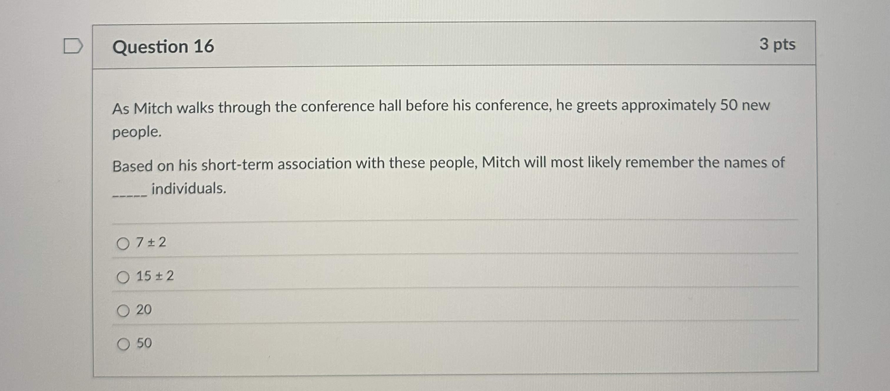 Question 1 6 3 pts As Mitch walks through the