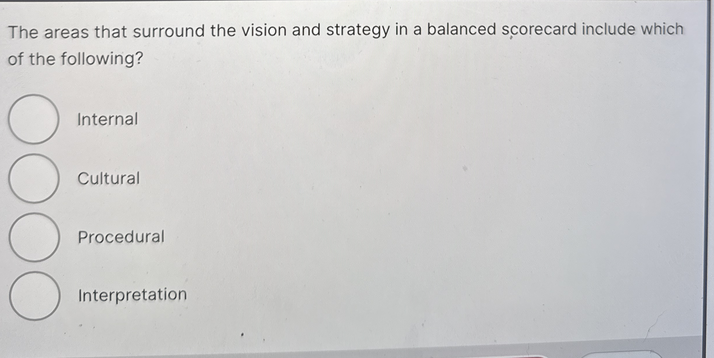 The areas that surround the vision and strategy