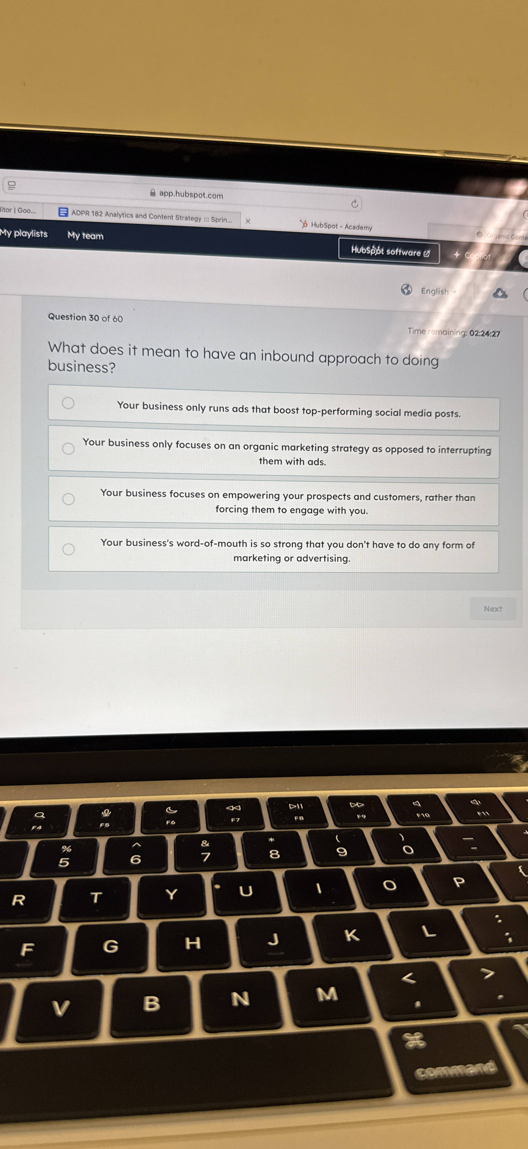 litor | Goo... ADPR 1 8 2 Analytics and Content