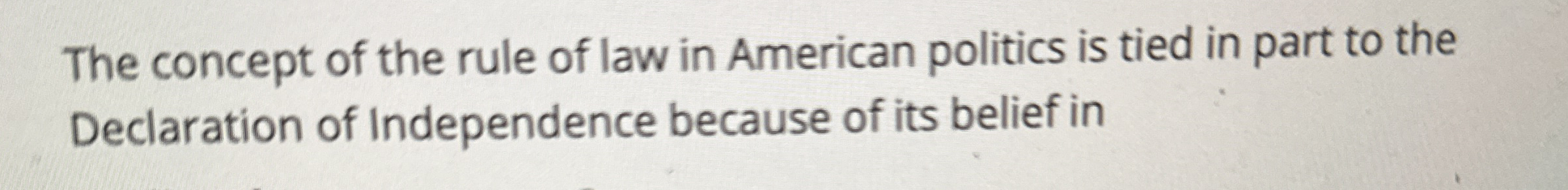 The concept of the rule of law in American