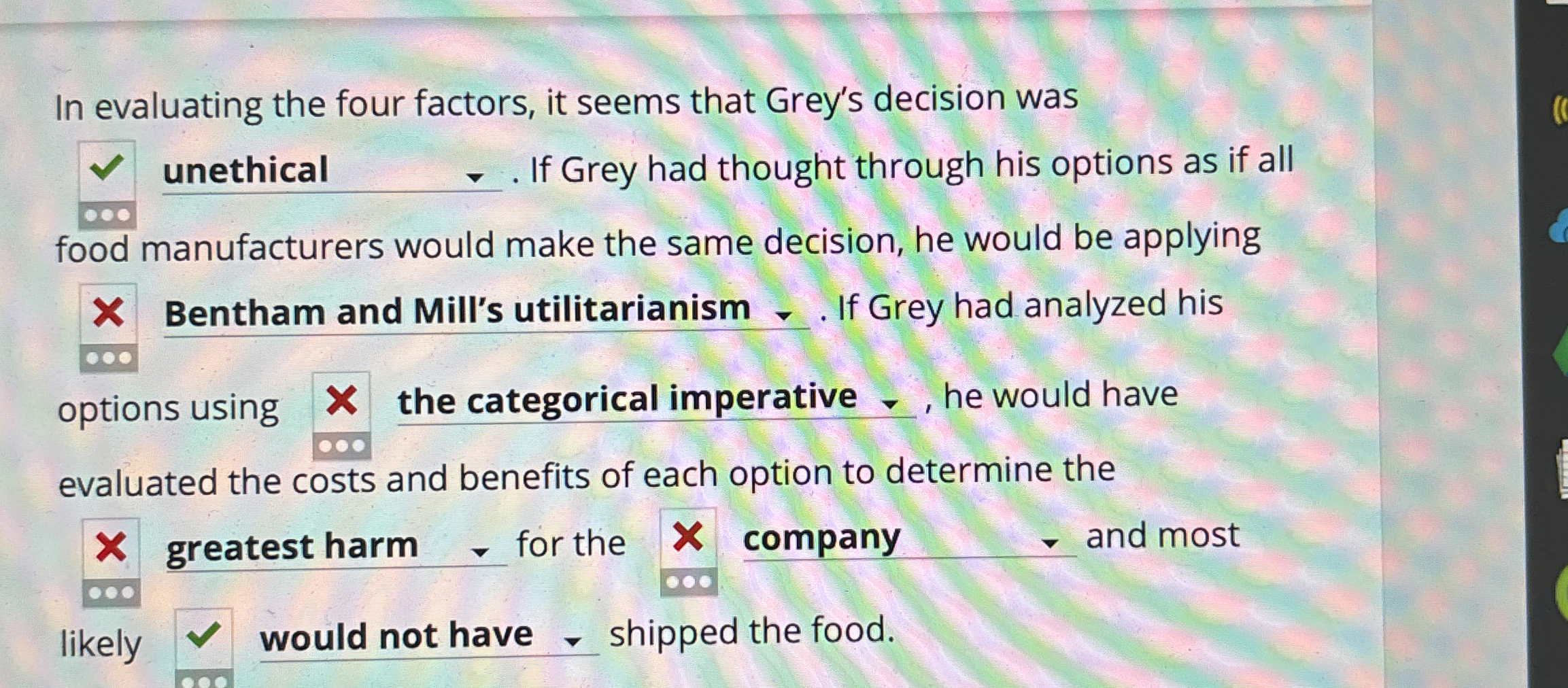 In evaluating the four factors, it seems that