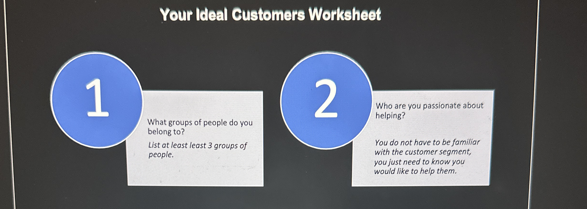 Your Ideal Customers Worksheet
