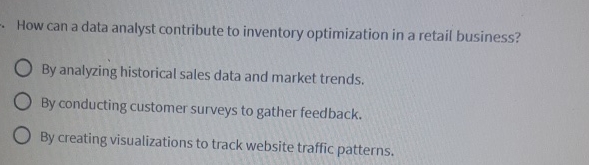 How can a data analyst contribute to inventory