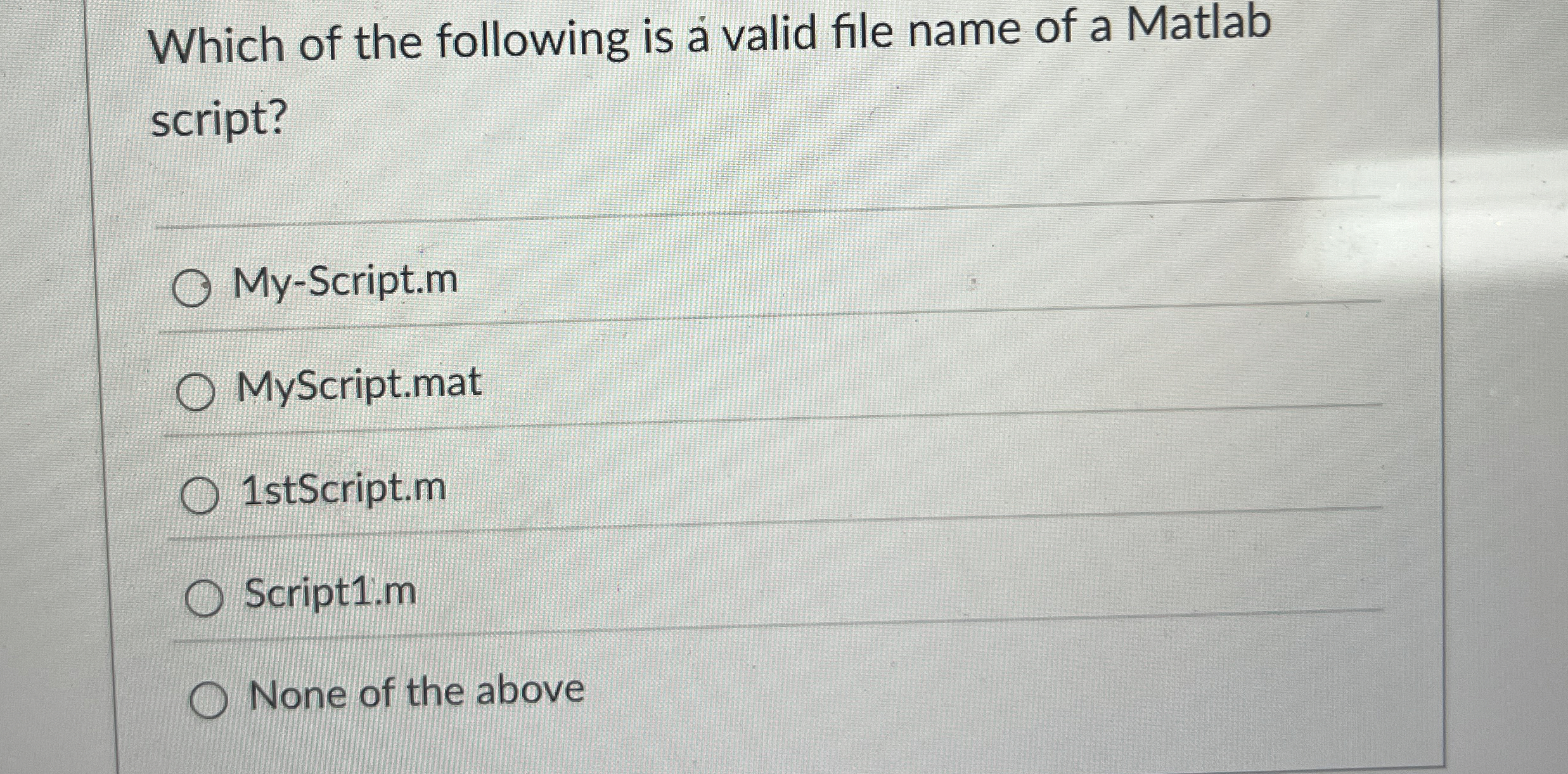 The comment lines in a Matlab program are