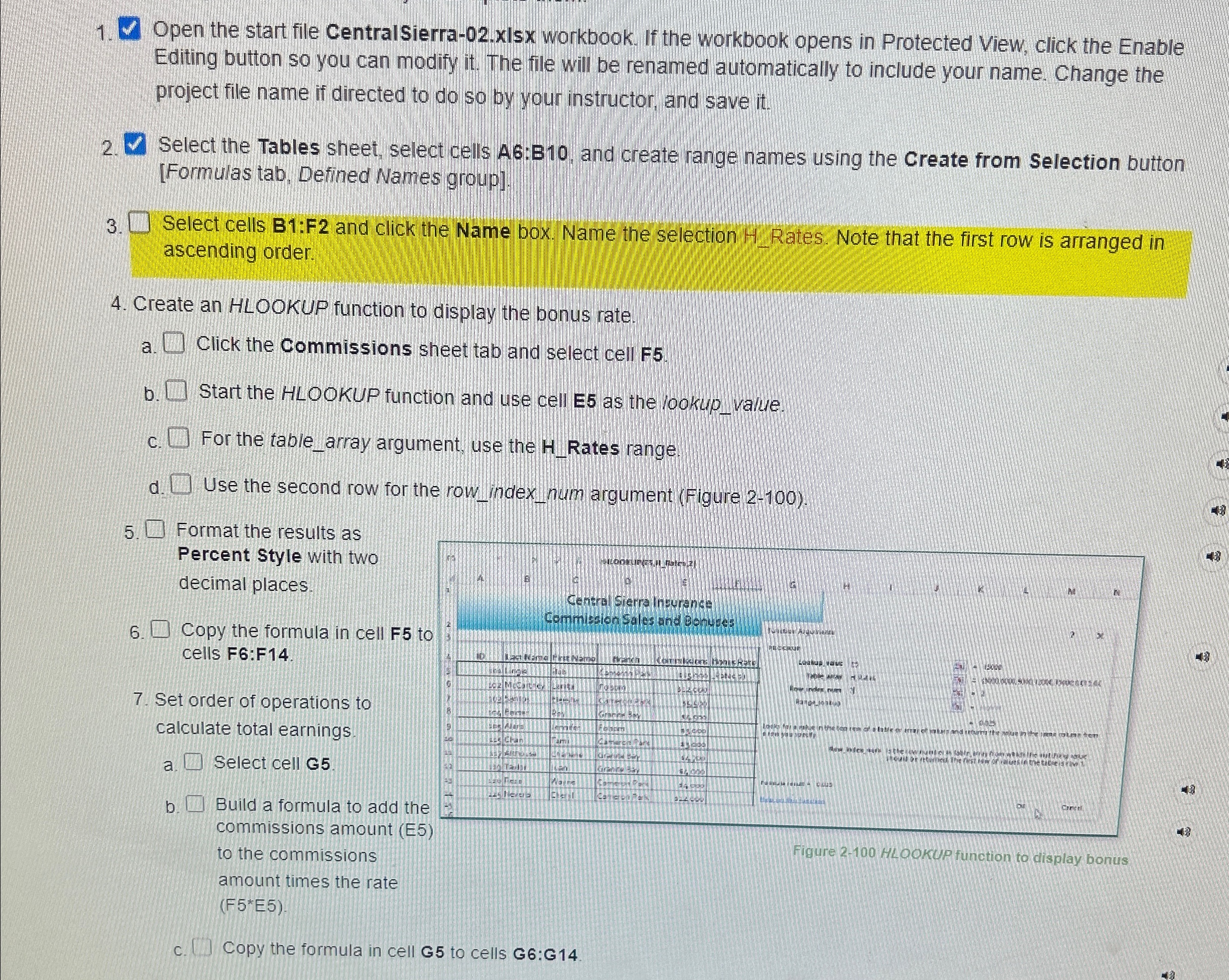 Open the start file CentralSierra - 0 2 . xisx