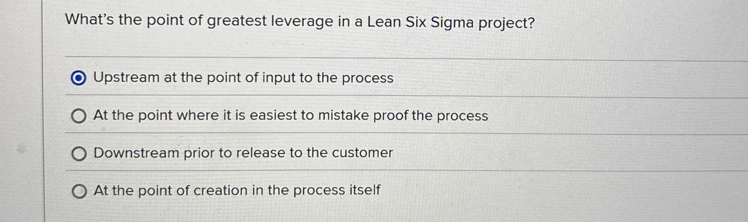 What's the point of greatest leverage in a Lean