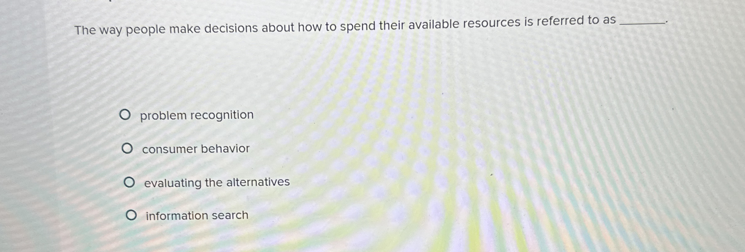 The way people make decisions about how to spend