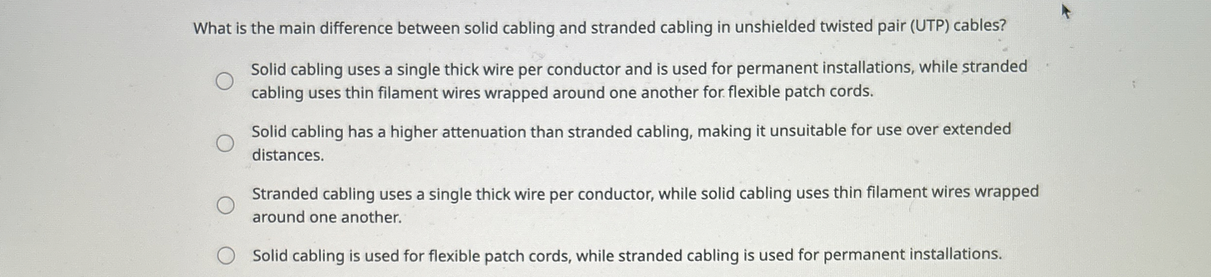What is the main difference between solid cabling