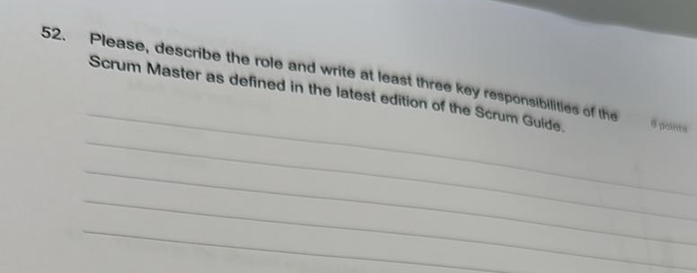 Please, describe the role and write at least