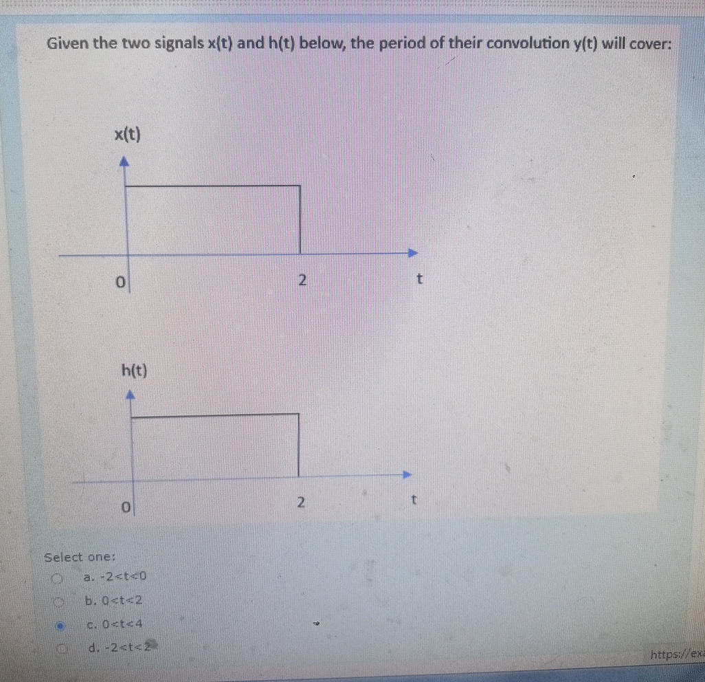 Given the two signals x ( t ) and h ( t ) below,
