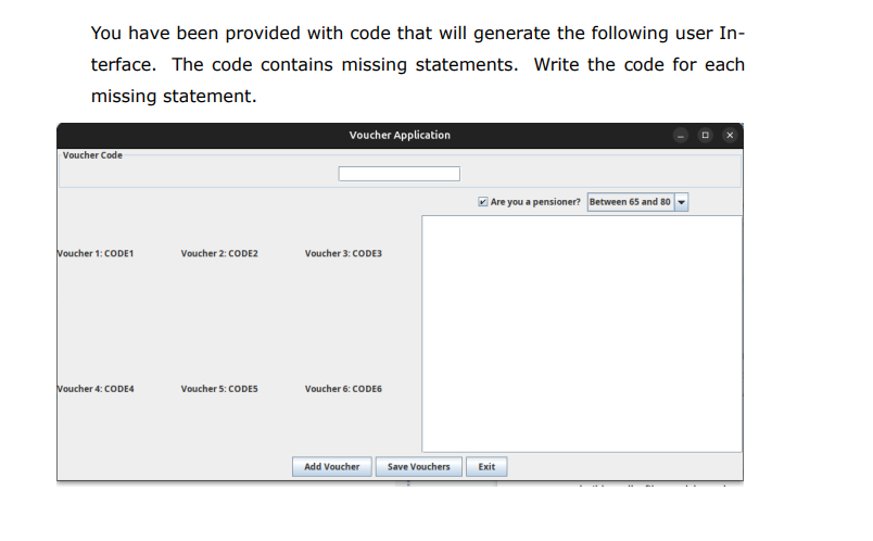You have been provided with code that will
