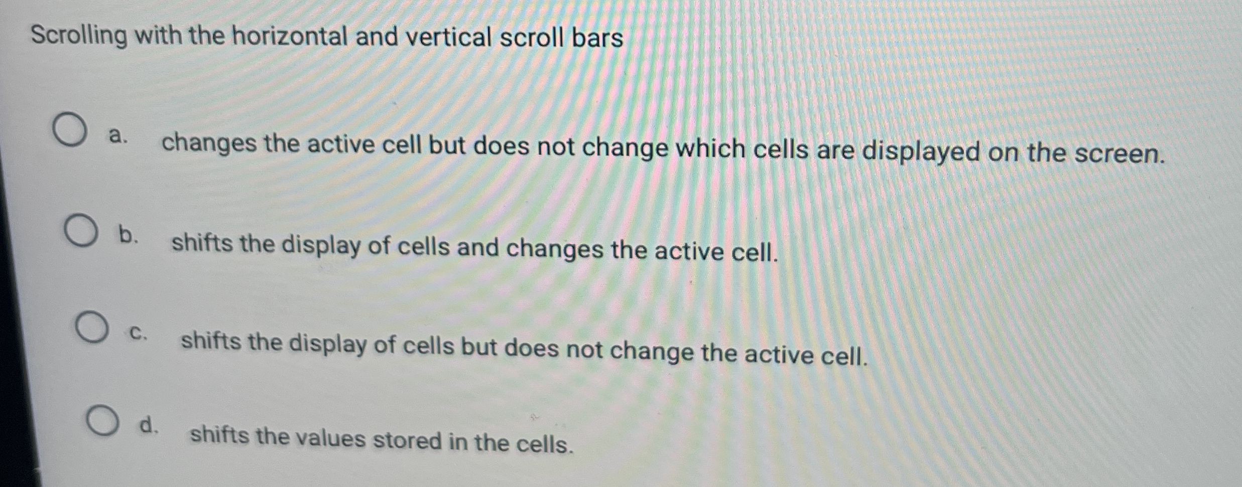 Scrolling with the horizontal and vertical scroll