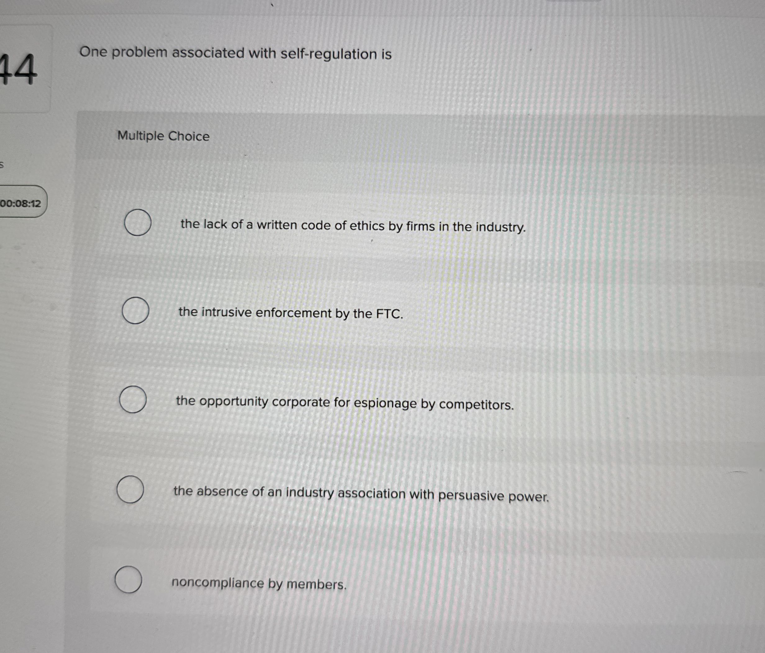 4 4 One problem associated with self - regulation