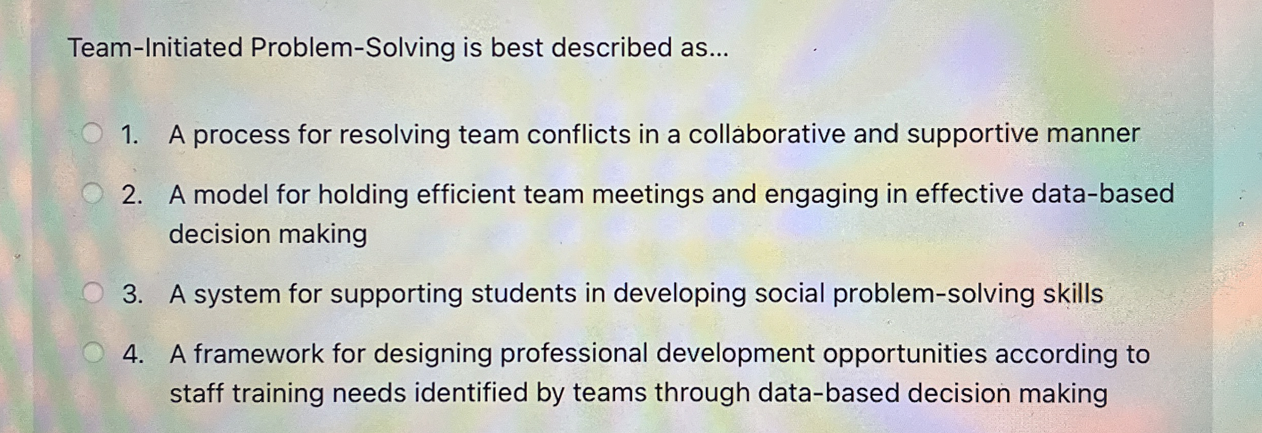 Team - Initiated Problem - Solving is best