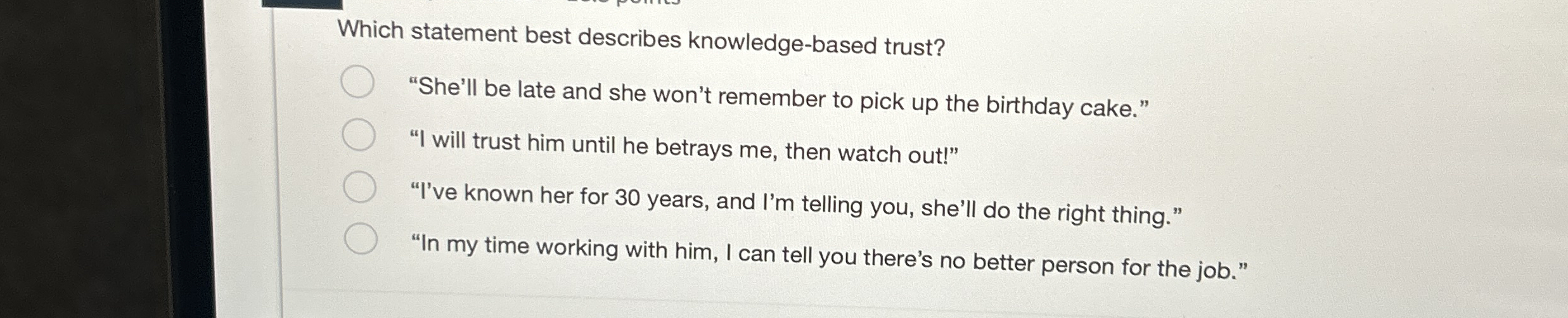 Which statement best describes knowledge - based