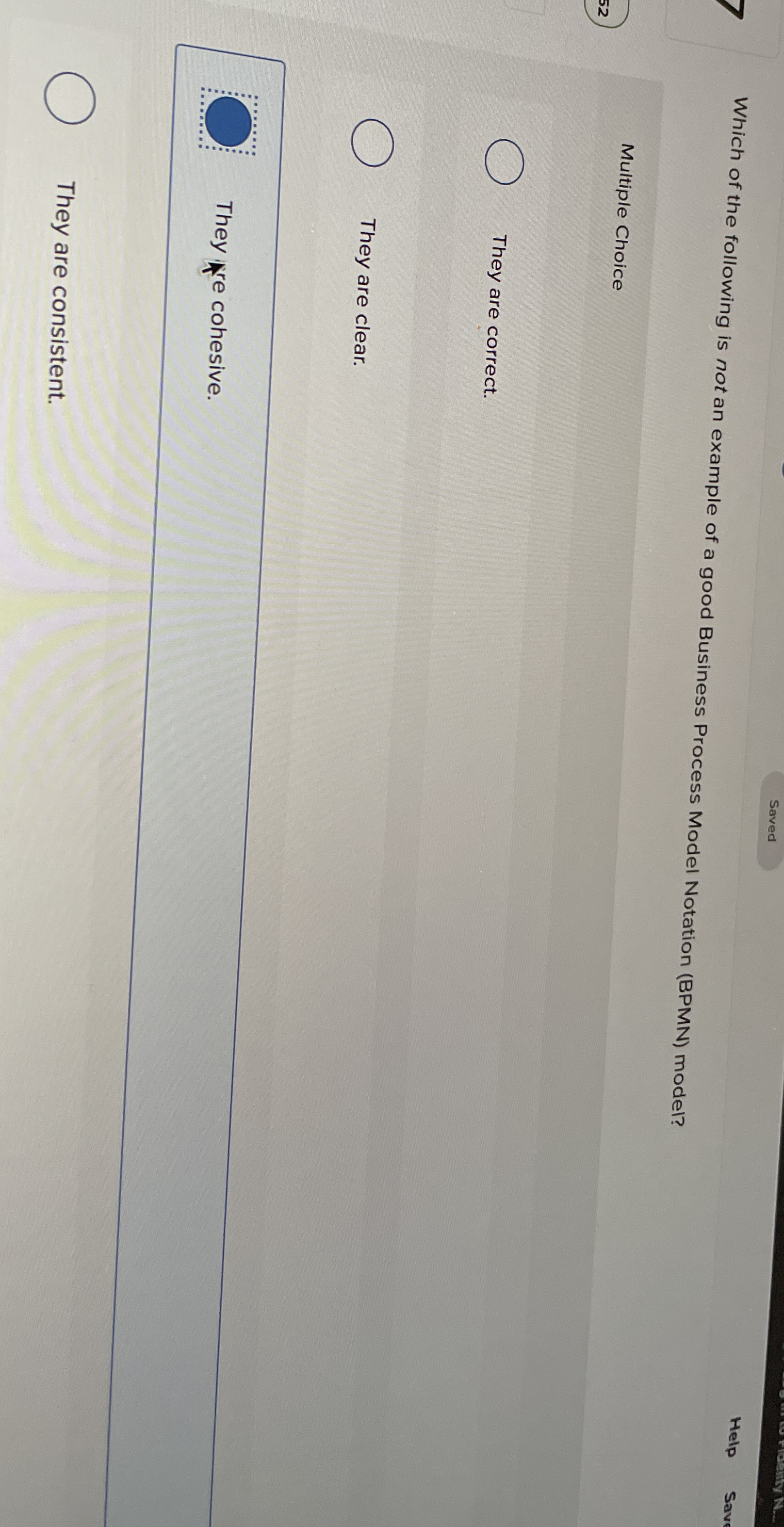 Saved Which of the following is not an example of