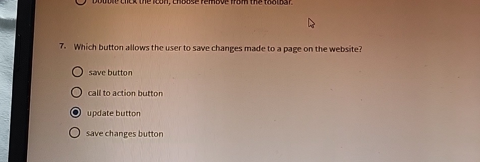 Which button allows the user to save changes made