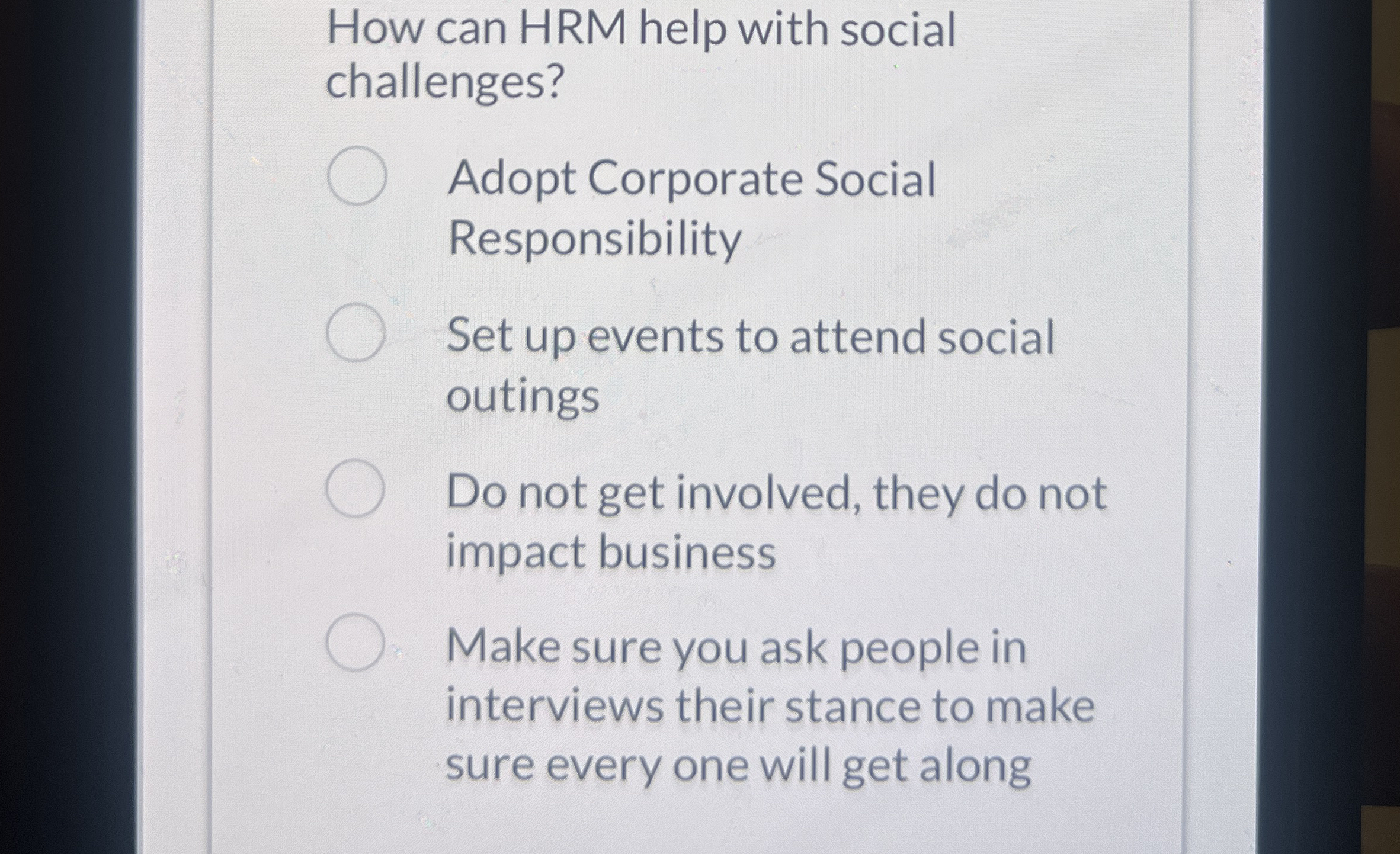 How can HRM help with social challenges? Adopt