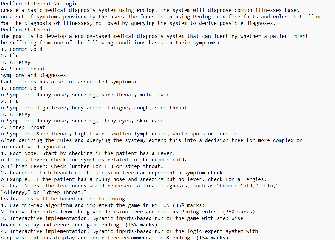 Problem statement 2 : Logic Create a basic