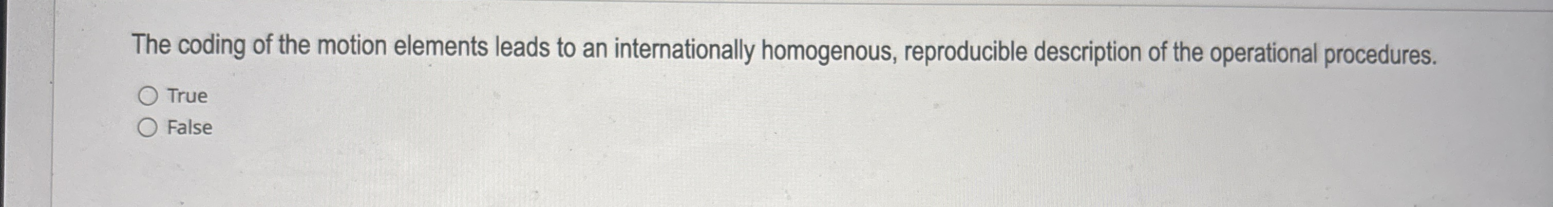 The coding of the motion elements leads to an