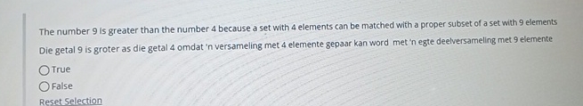 The number 9 is greater than the number 4 because