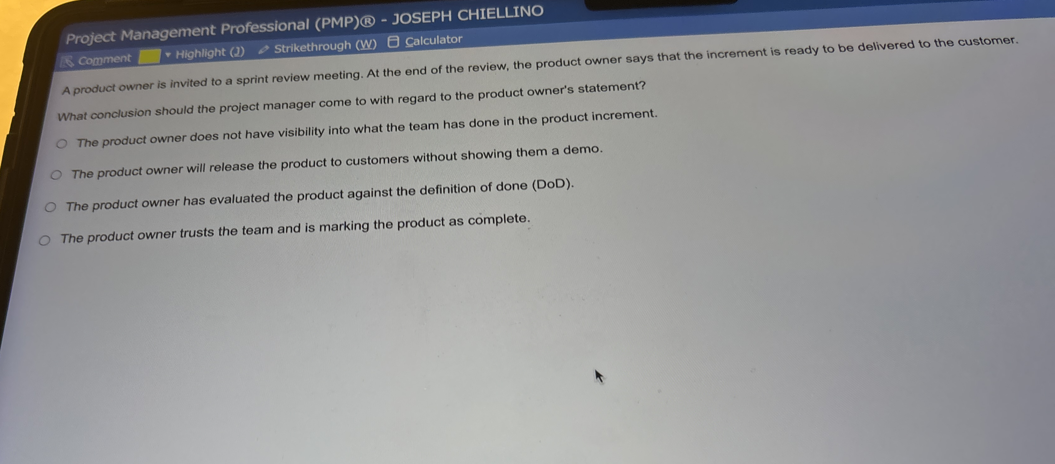 Project Management Professional ( PMP ) - JOSEPH