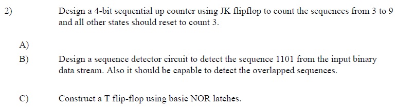 Design a 4 - bit sequential up counter using JK