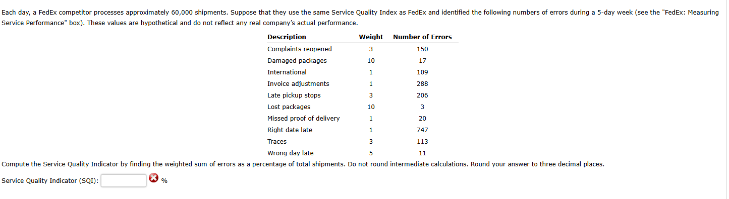 Service Performance" box ) . These values are