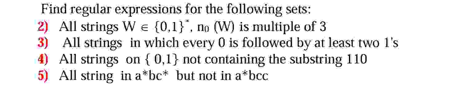 this is a FA questions Find regular expressions