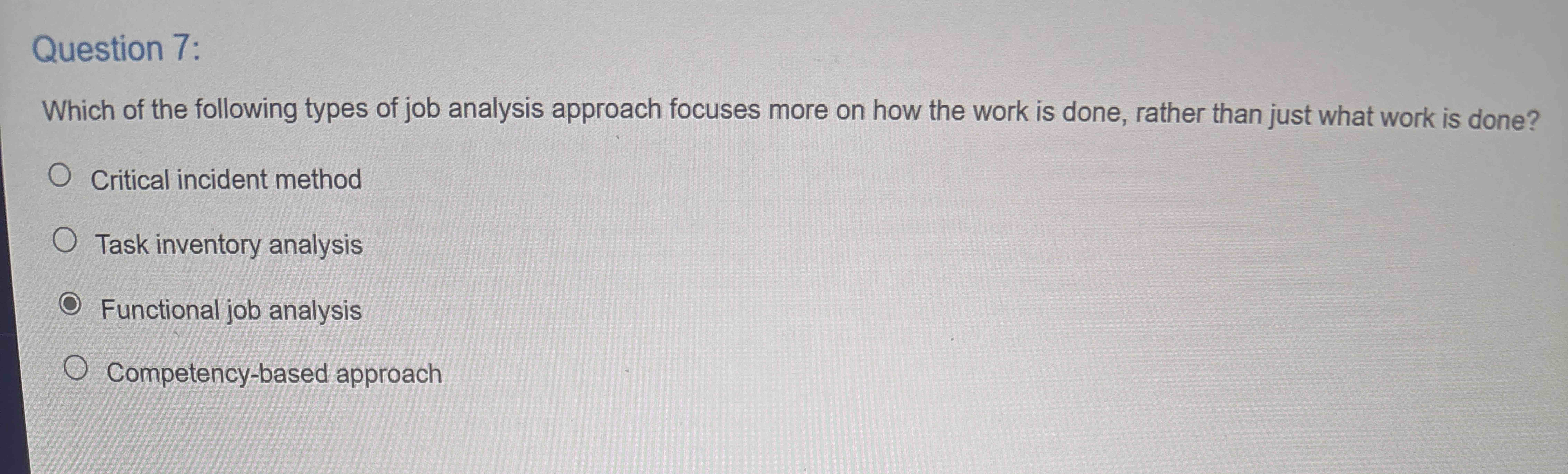 Question 7 : Which of the following types of job