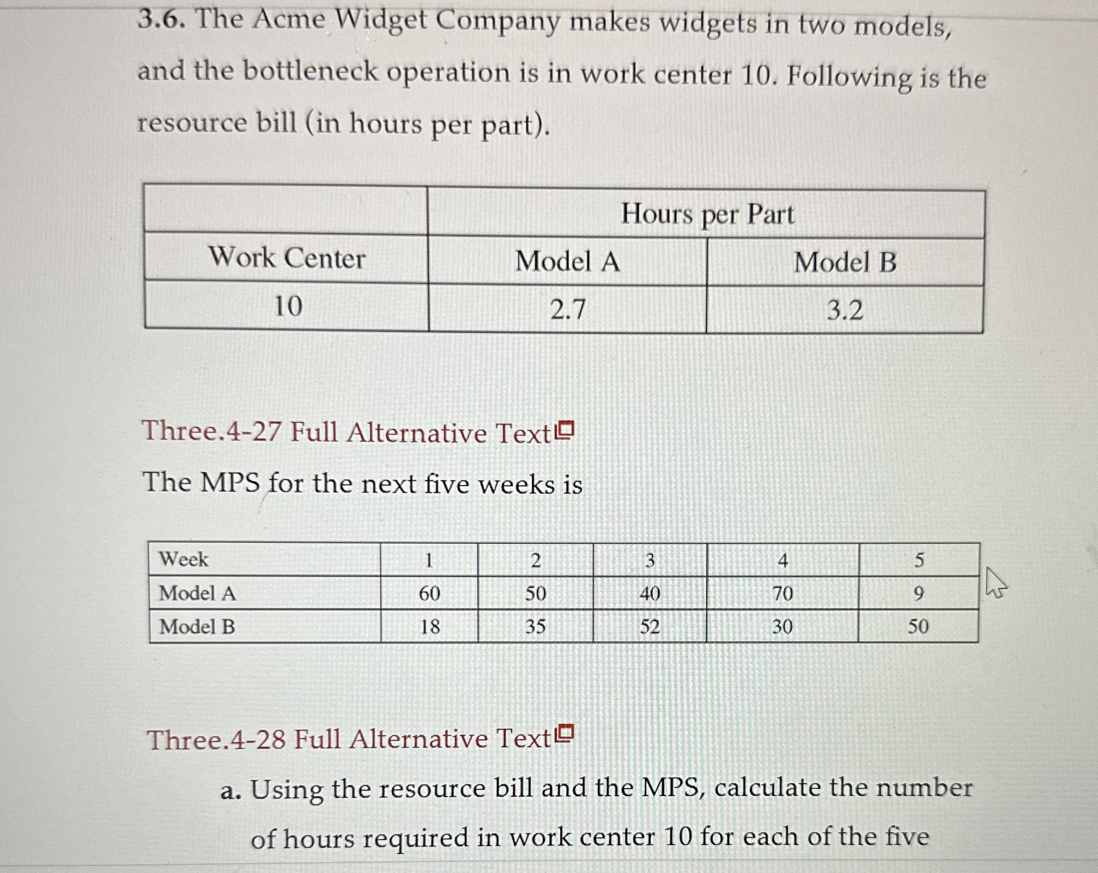 3 . 6 . The Acme Widget Company makes widgets in
