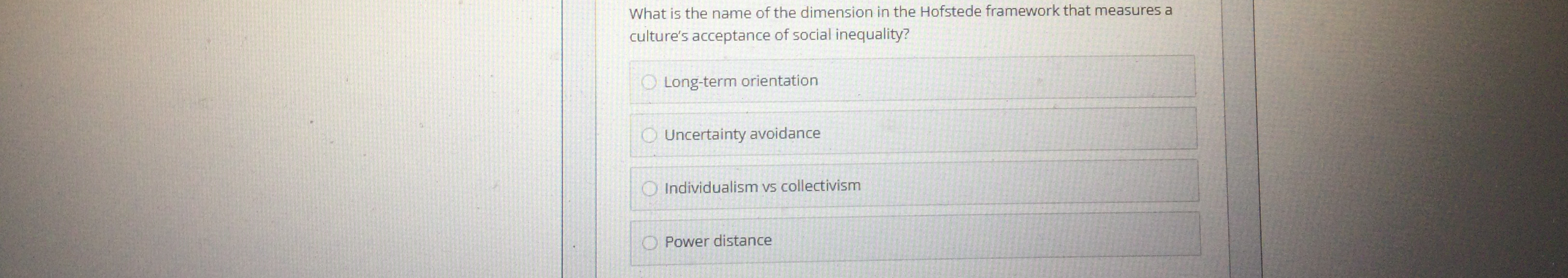 What is the name of the dimension in the Hofstede