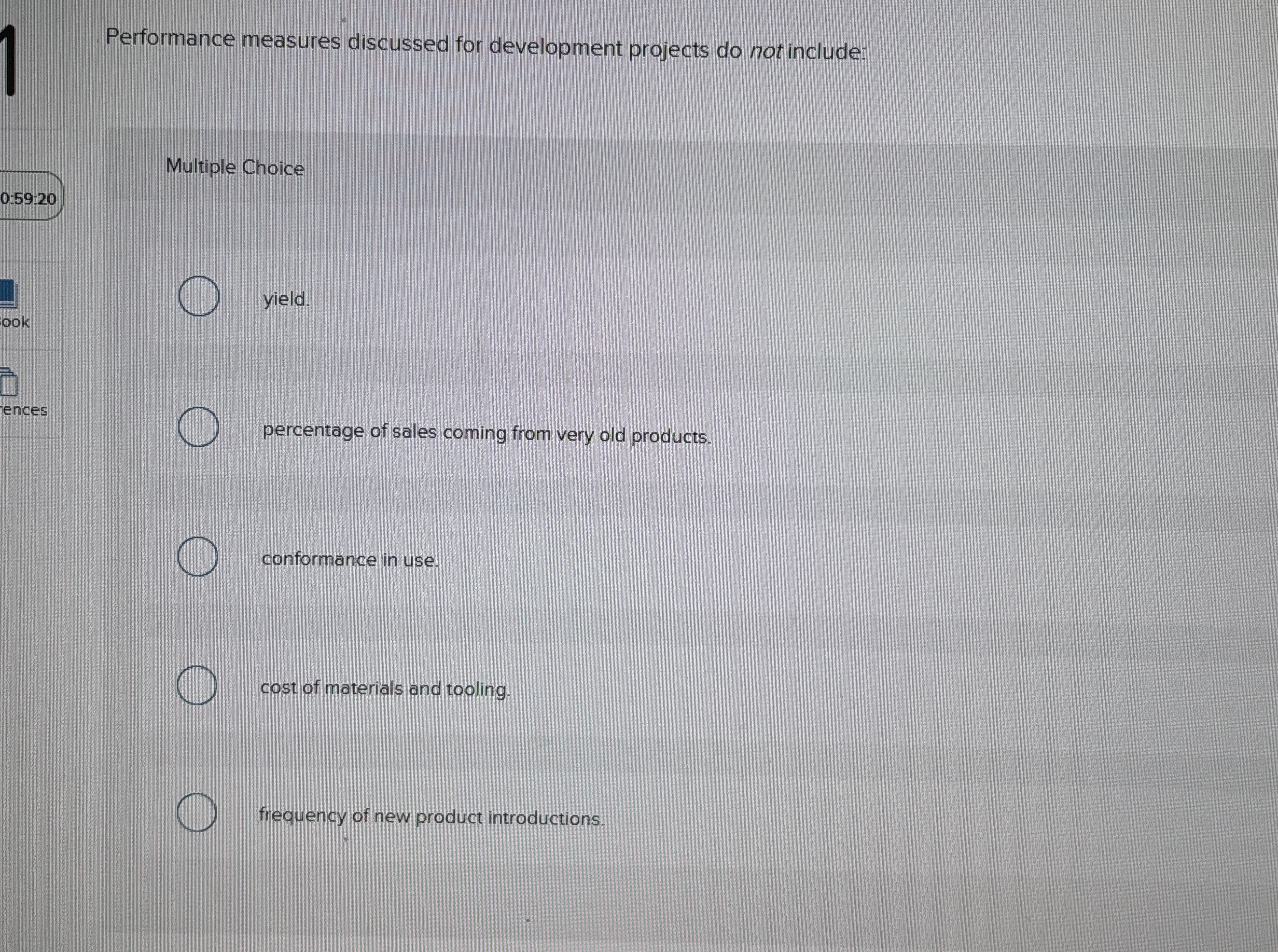 1 Performance measures discussed for development