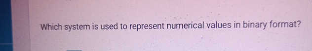 Which system is used to represent numerical