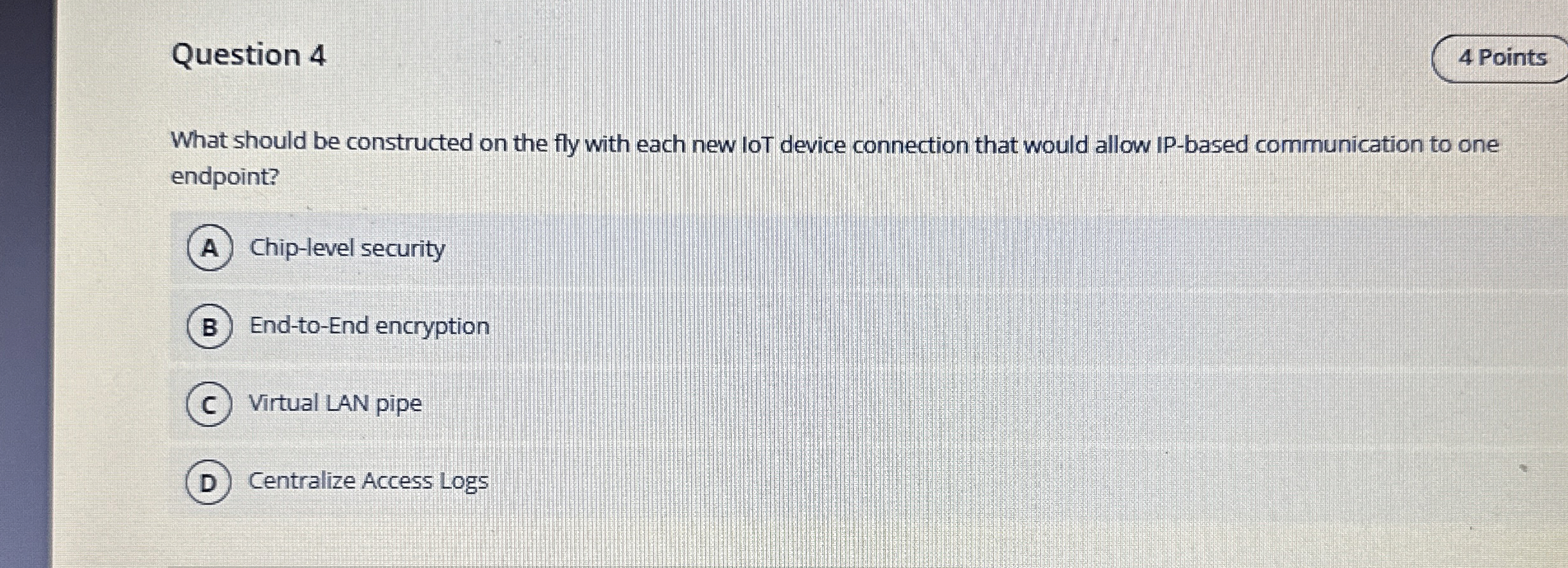 Question 4 What should be constructed on the fly