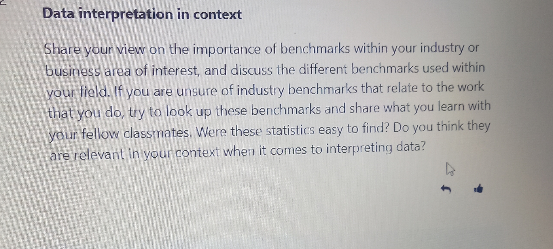 Data interpretation in context Share your view on