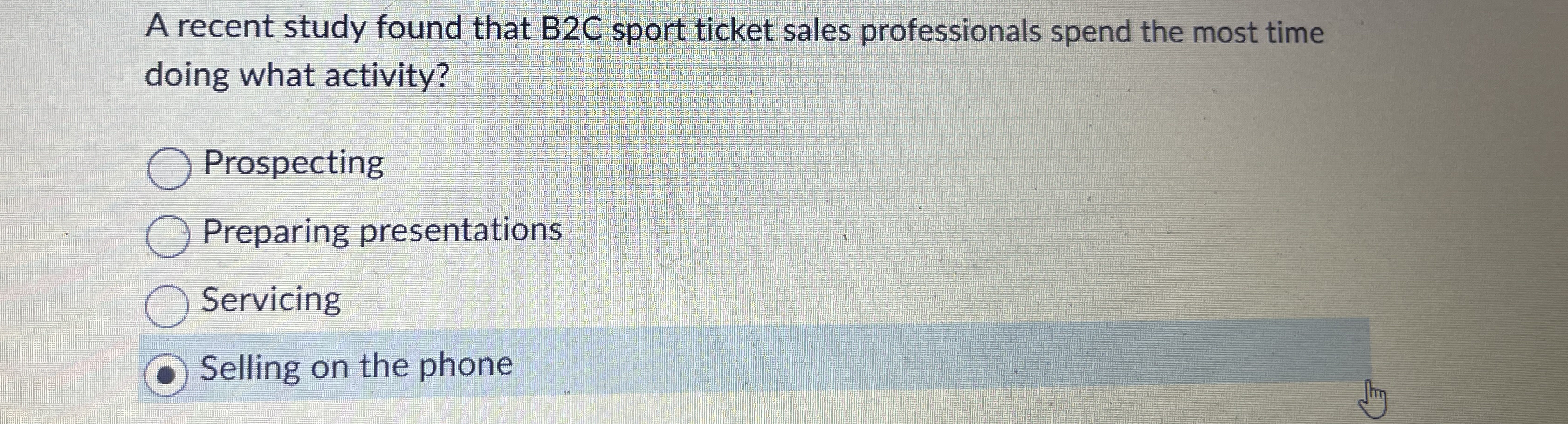 A recent study found that B 2 C sport ticket