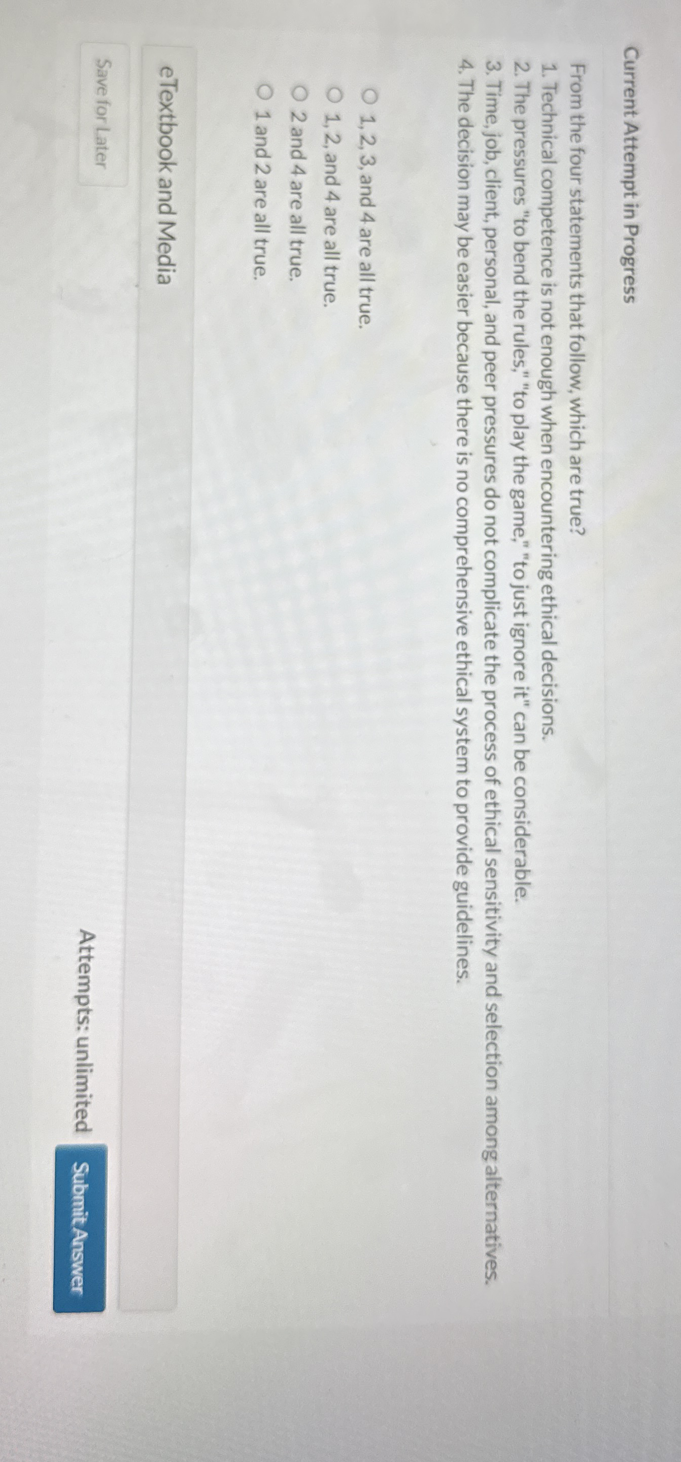 Current Attempt in Progress From the four